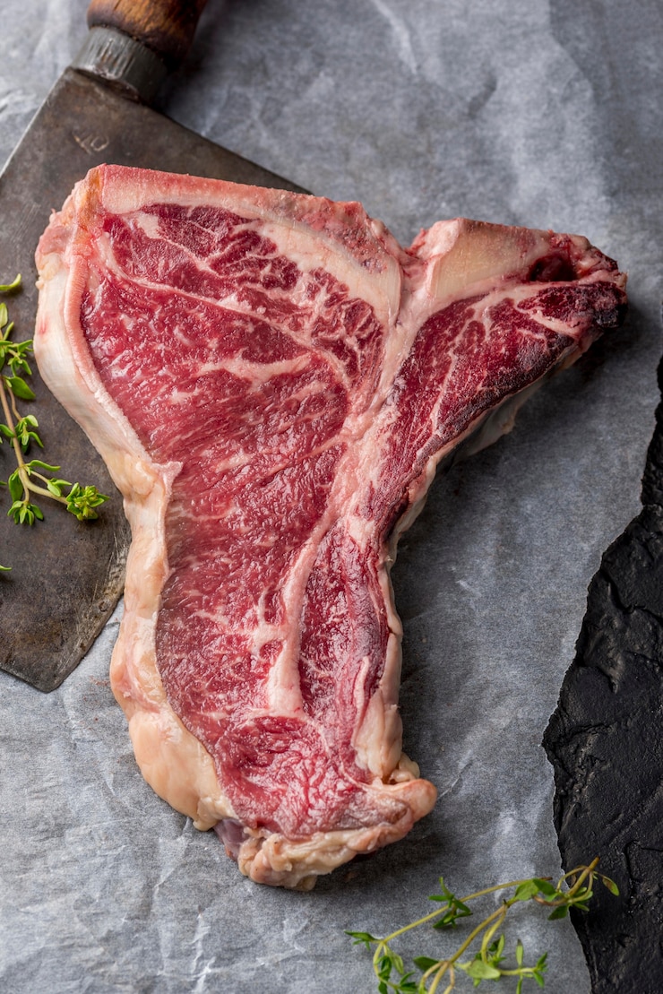 Corte nobre de carne bovina fresca